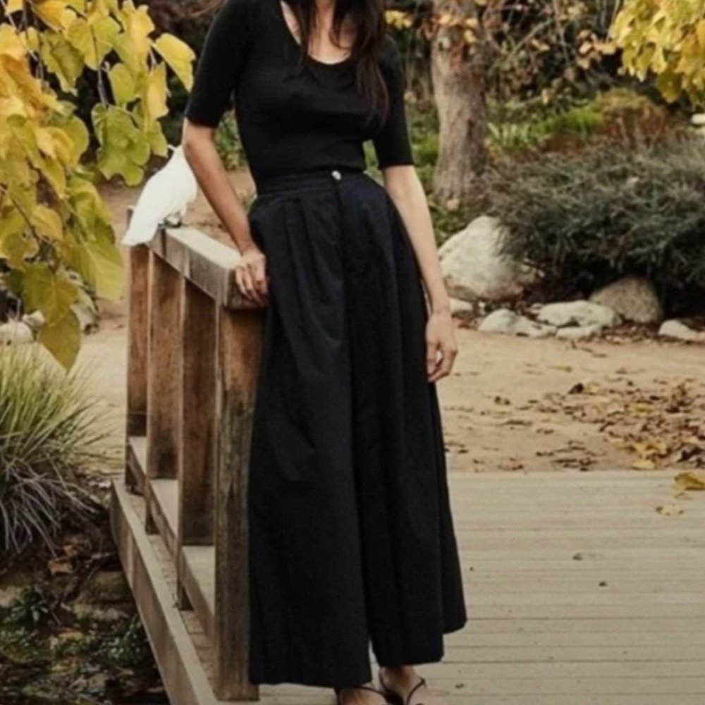 Like-New Doen Black Valentin Palazzo Wide Flowy Pant - 0 XS